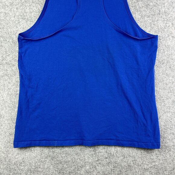 Gymshark Infill Stringer Tank Shirt Mens XL Blue Graphic Logo Racerback Workout - Picture 8 of 12